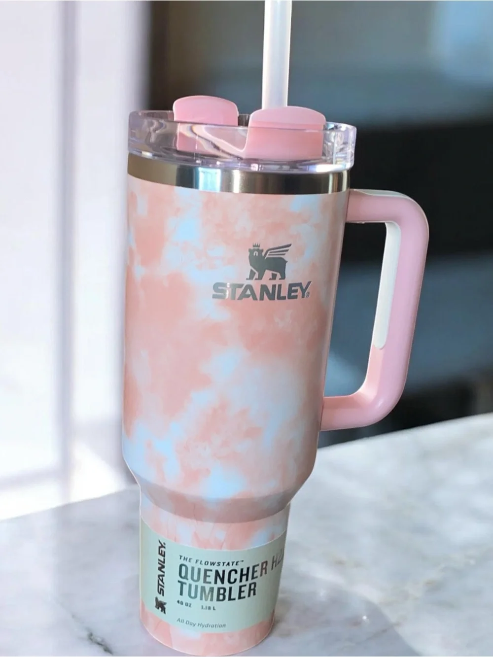 Stanley 40oz Quencher H2.0 Tumbler - Rose Quartz Swirl (New In Box)